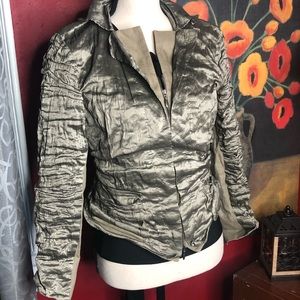 Carlisle Vintage Metallic Pewter Linen Jacket 0